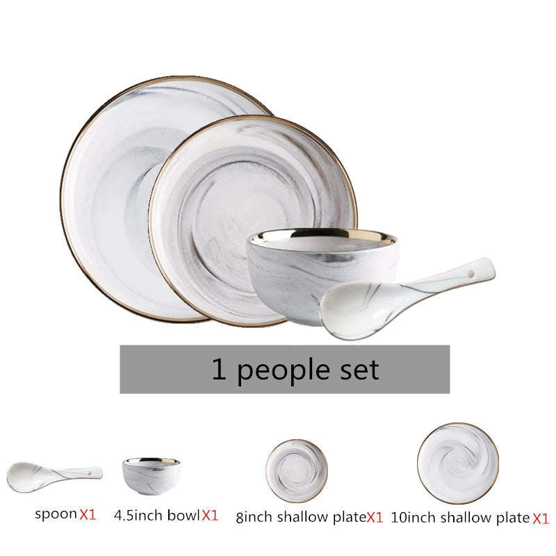 Gold Marble Tableware Set