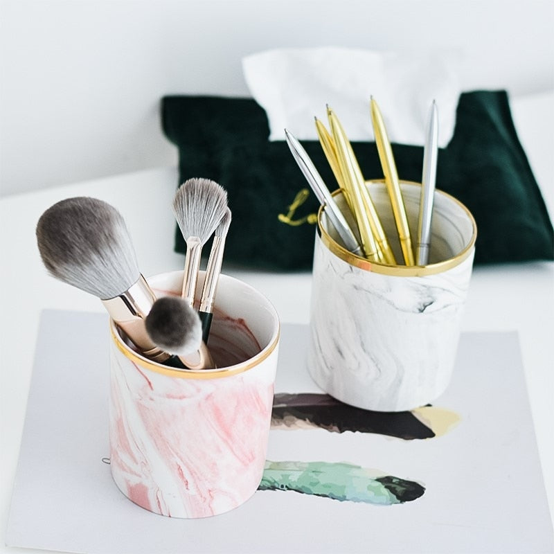 Marble Makeup Brush Organiser