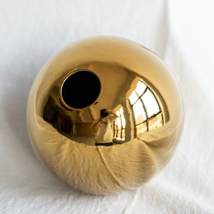 Golden Ball Ceramic Vase