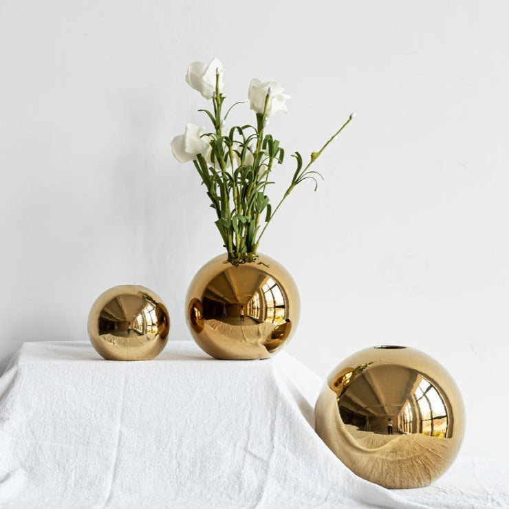 Golden Ball Ceramic Vase