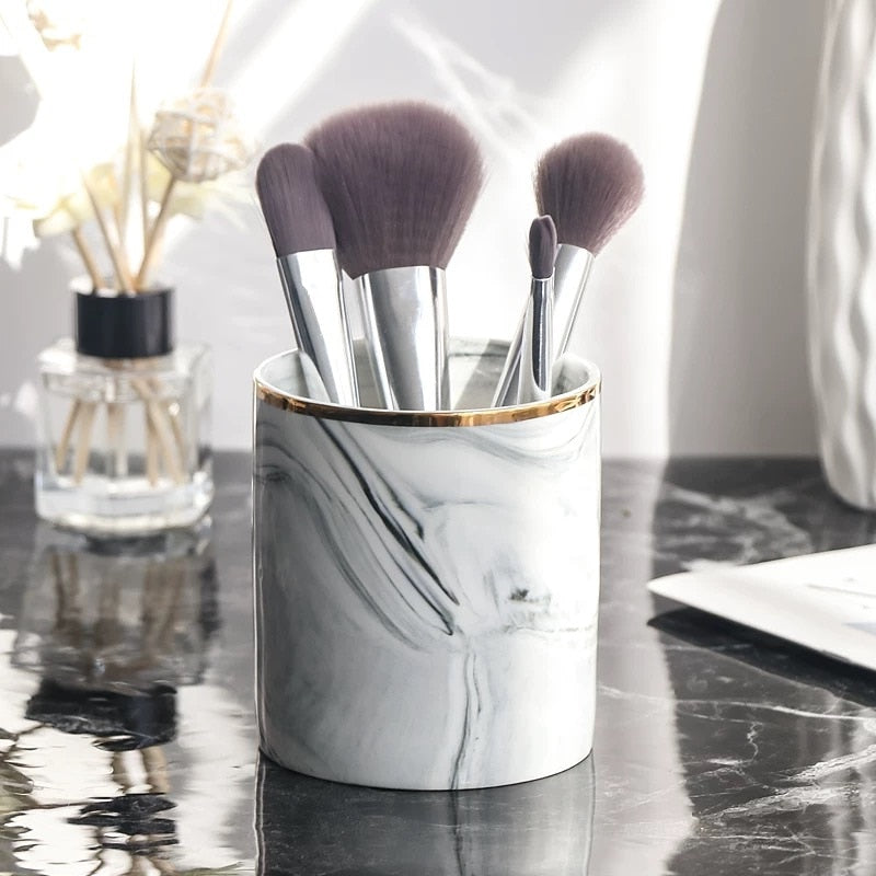 Marble Makeup Brush Organiser