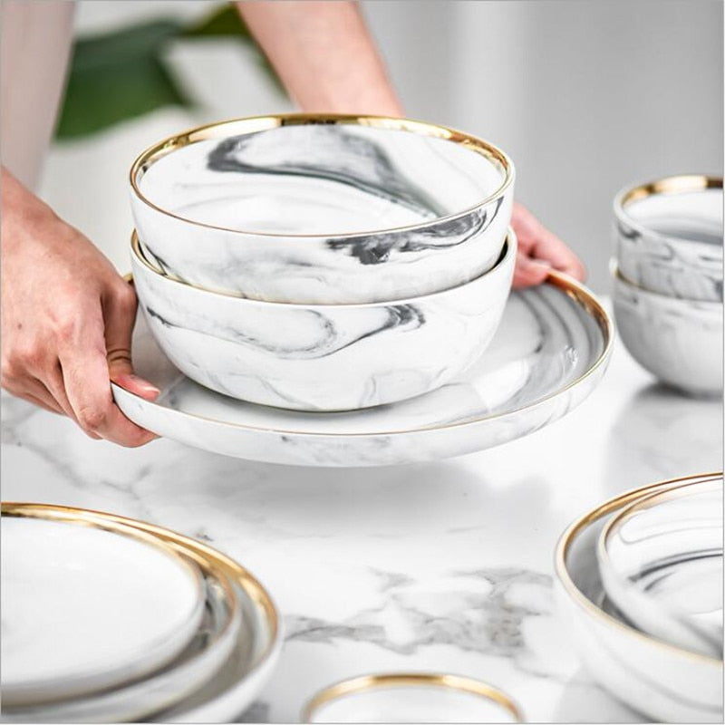 Gold Marble Tableware Set