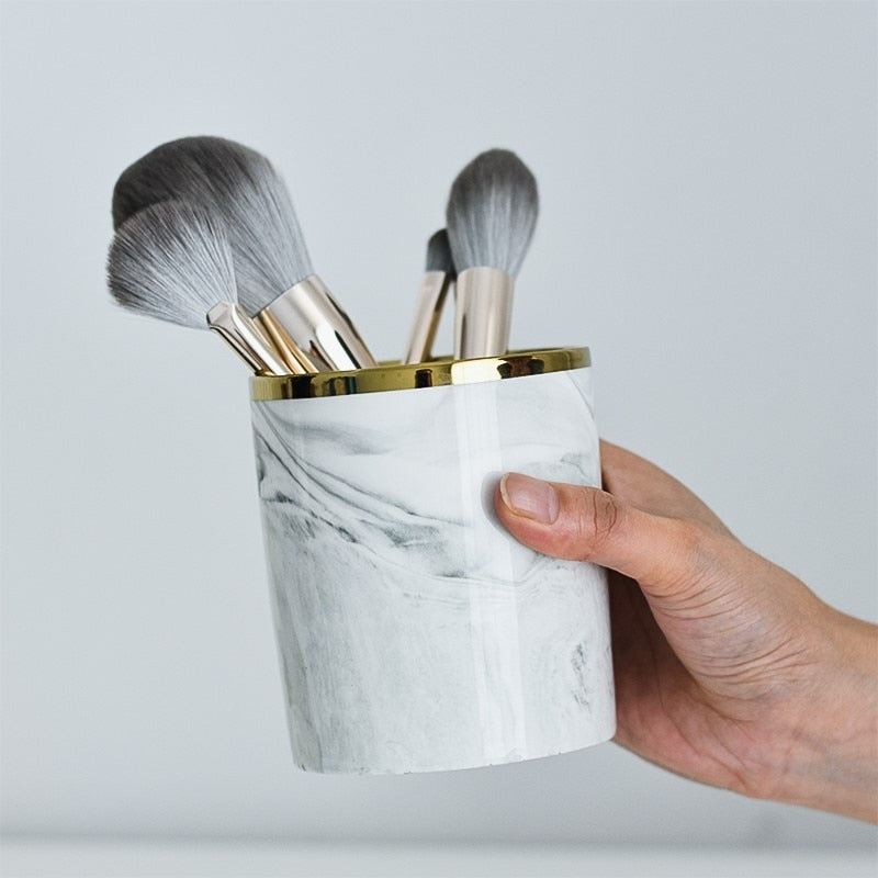 Marble Makeup Brush Organiser