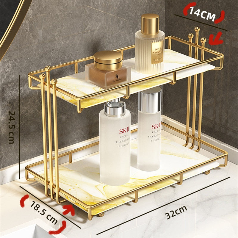 Golden Acrylic Beauty Organiser