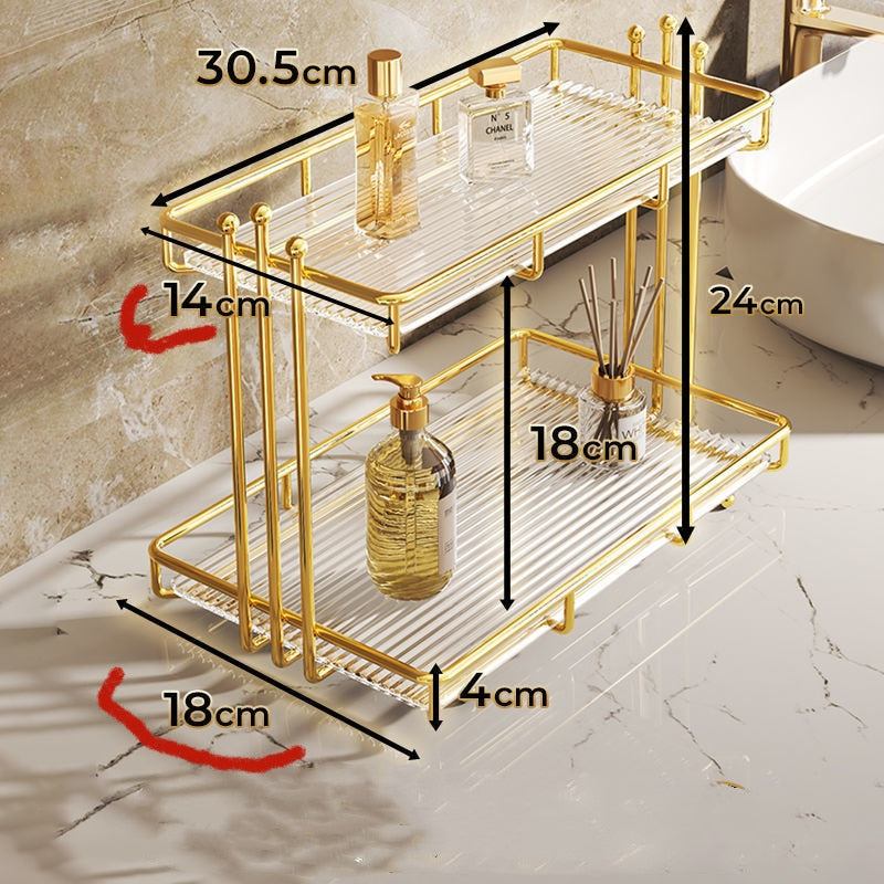 Golden Acrylic Beauty Organiser