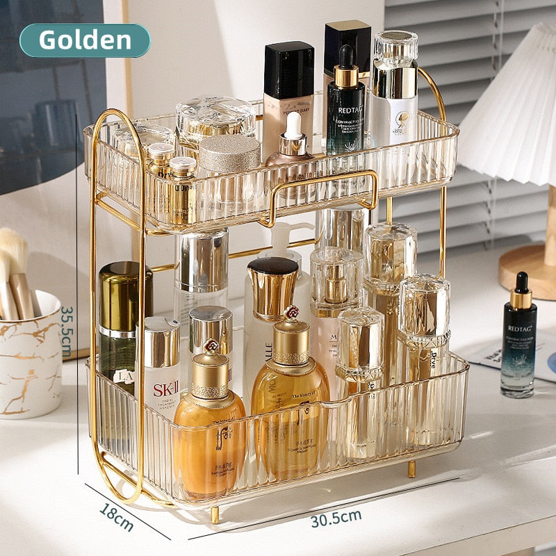 Golden Acrylic Beauty Organiser