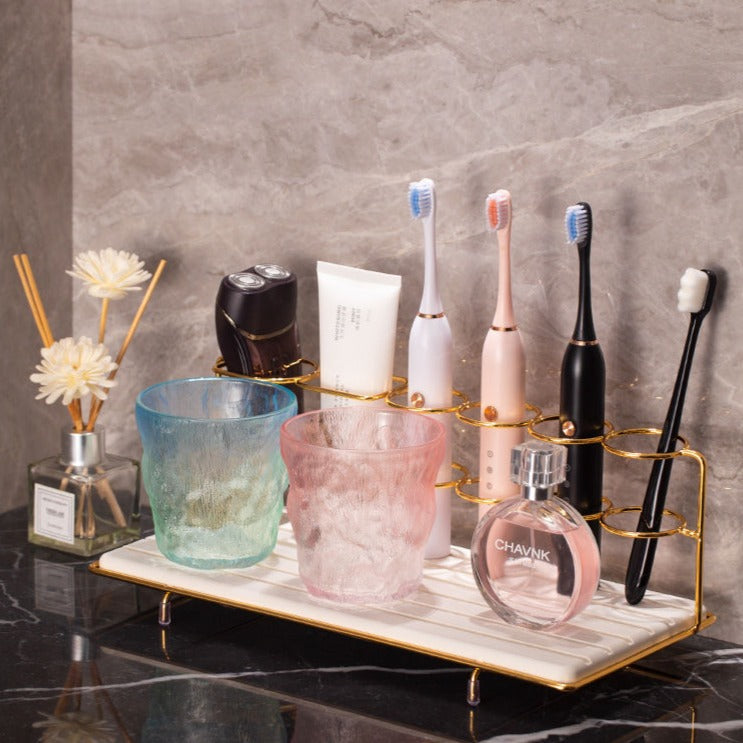 Golden Frame Bathroom Storage Rack