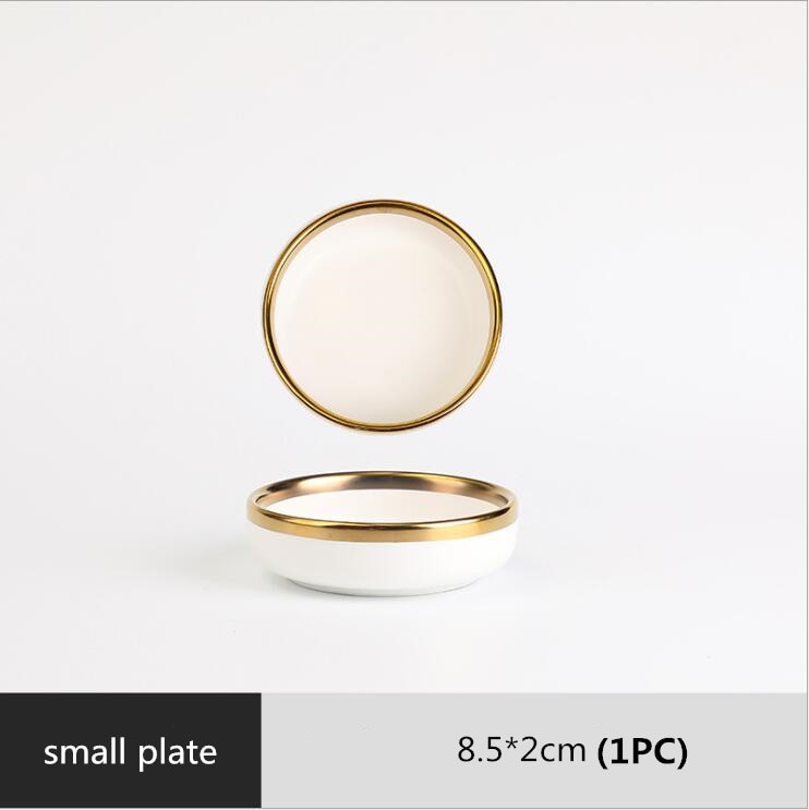 White with Golden Rim Tableware Set