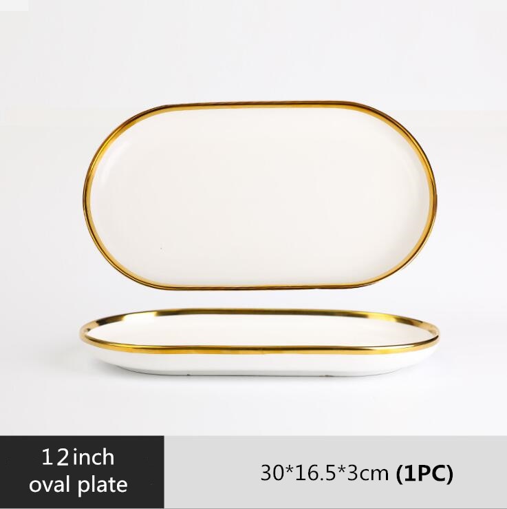 White with Golden Rim Tableware Set