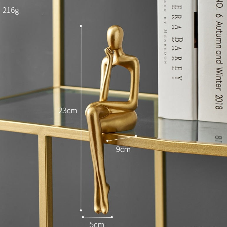 Abstract Golden Miniature Sculptures