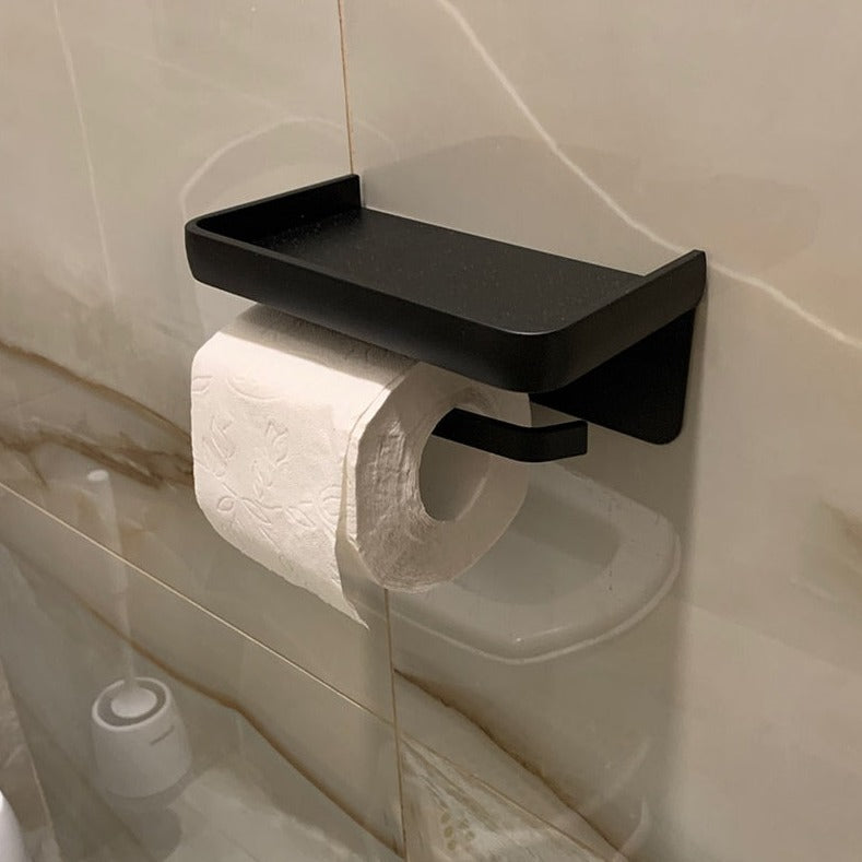 Toilet Roll Shelf Holder - Black