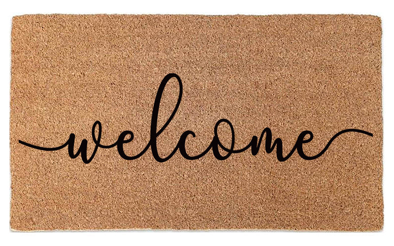 Cursive Welcome Doormat Embossed