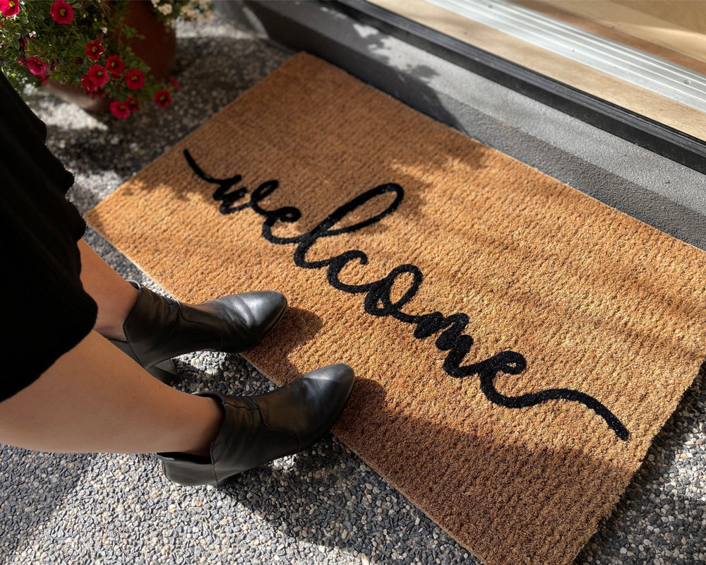 Cursive Welcome Doormat Embossed