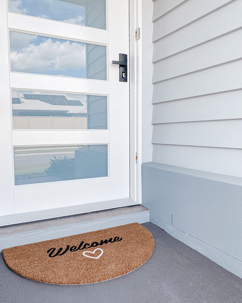 Welcome with Love Semi-Circle Doormat Embossed