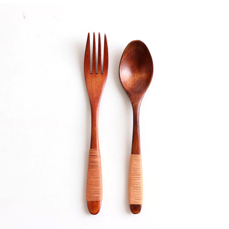 Wooden Fork and Spoon Set