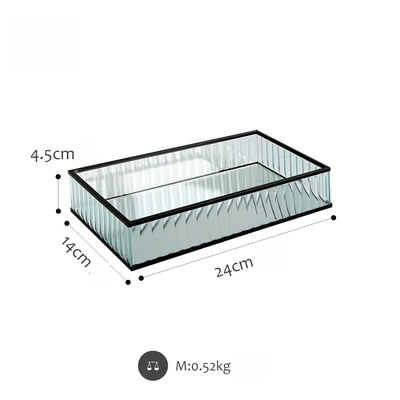 Glass Ribbed Tray