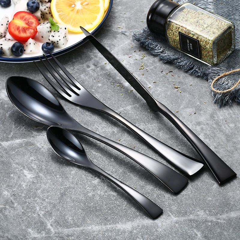 20 Piece Black Cutlery Set