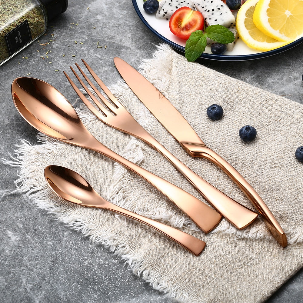 20 Piece Rose Gold Cutlery Set