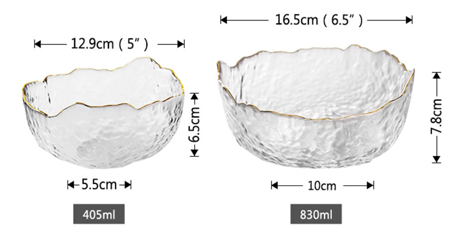 Golden Edge Serving Bowls