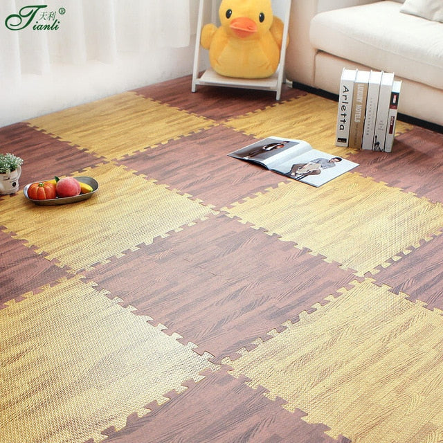 Puzzle Floor Mat - Faux Wood