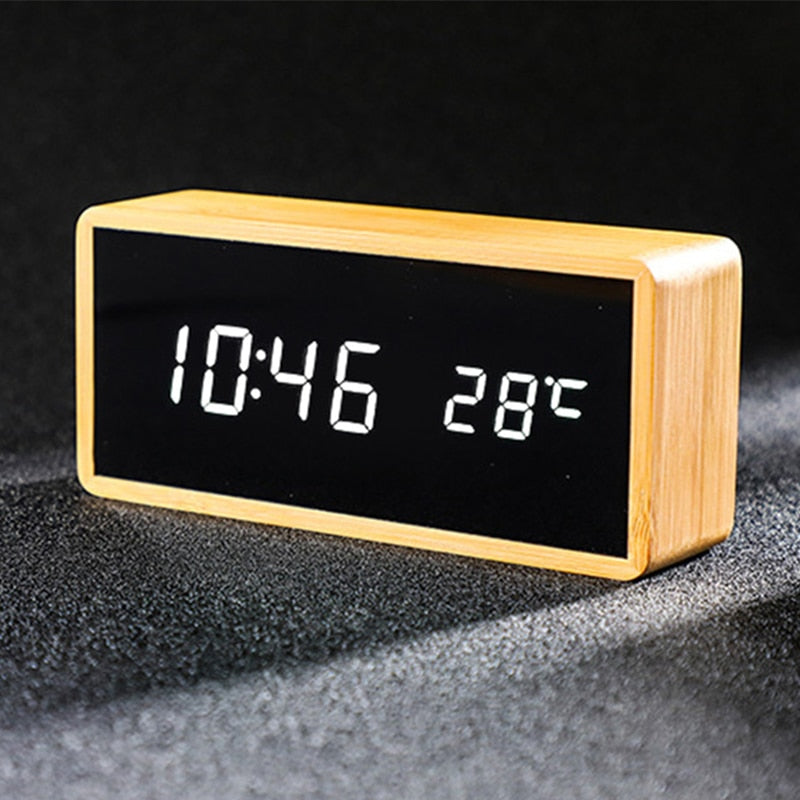 Wooden Digital Alarm Clock