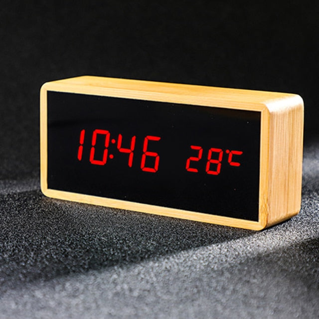 Wooden Digital Alarm Clock