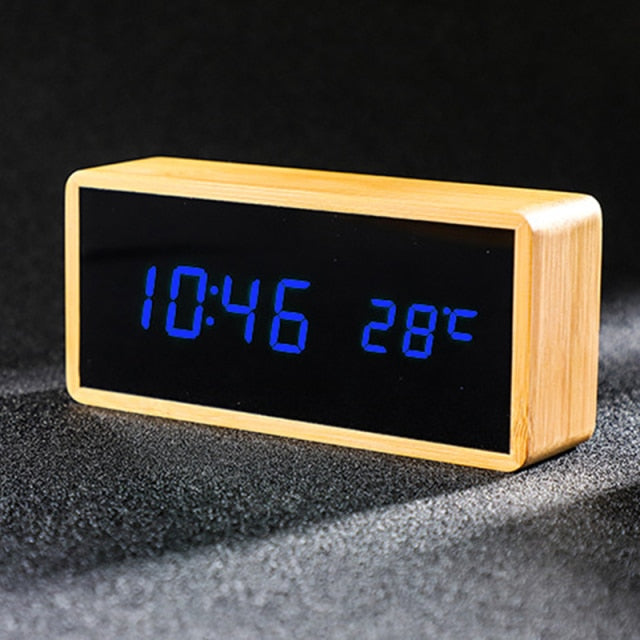 Wooden Digital Alarm Clock