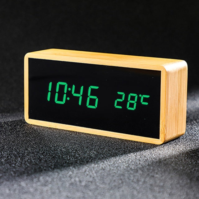 Wooden Digital Alarm Clock