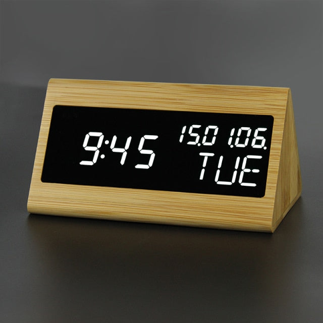 Wooden Digital Alarm Clock