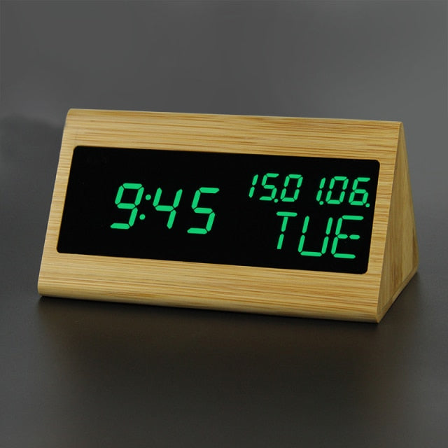 Wooden Digital Alarm Clock