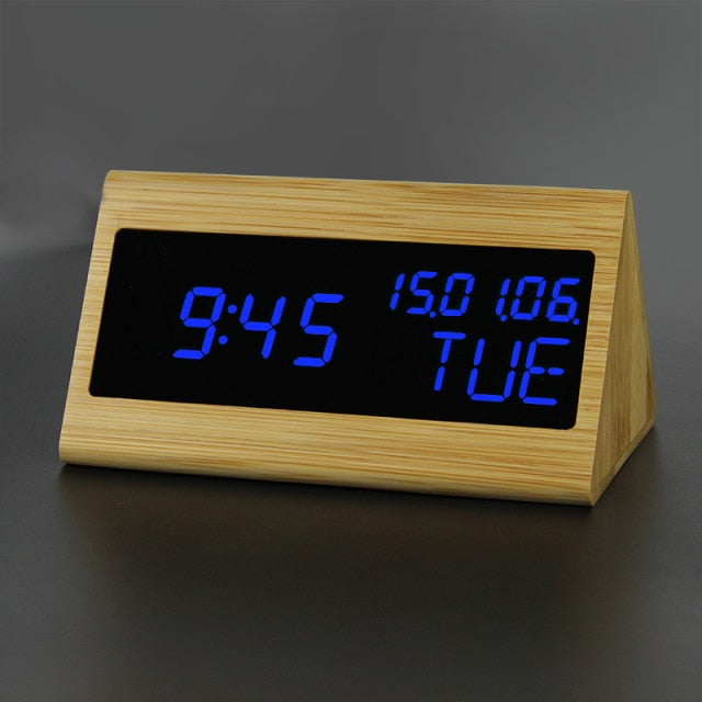 Wooden Digital Alarm Clock