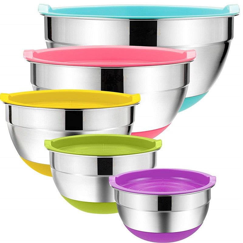 Stainless Steel Mixing Bowls w Lid