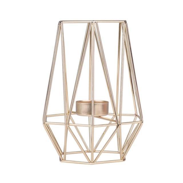 Golden Geometric Candle Holders