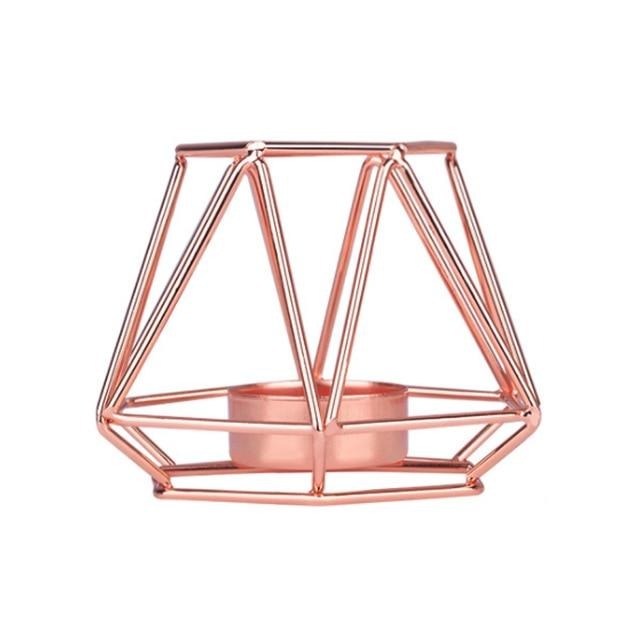 Golden Geometric Candle Holders