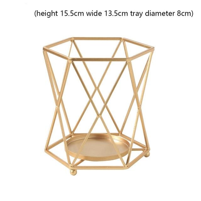 Golden Geometric Candle Holders