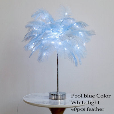 DIY Feather Table Lamp