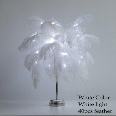 DIY Feather Table Lamp