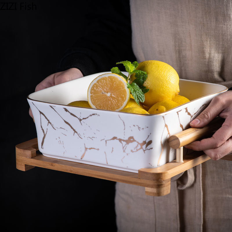 Black and White Marble Serving Dish