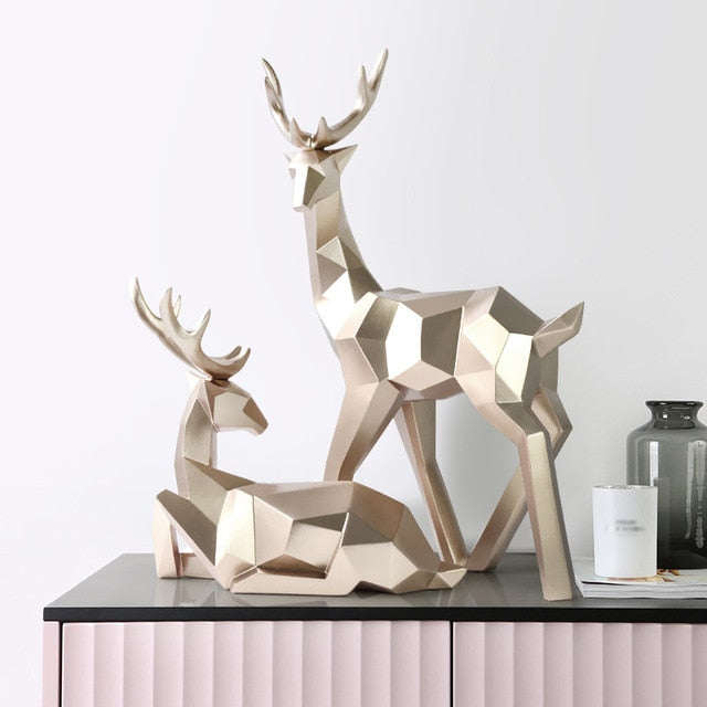 Geometric Deer Figurines