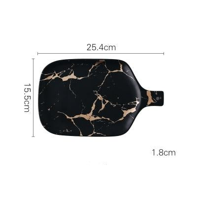 Black and White Marble Servingware