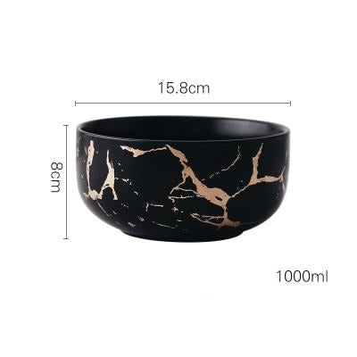 Black and White Marble Servingware