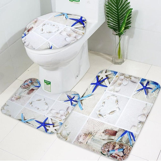 3 Piece Bathroom Mat Set