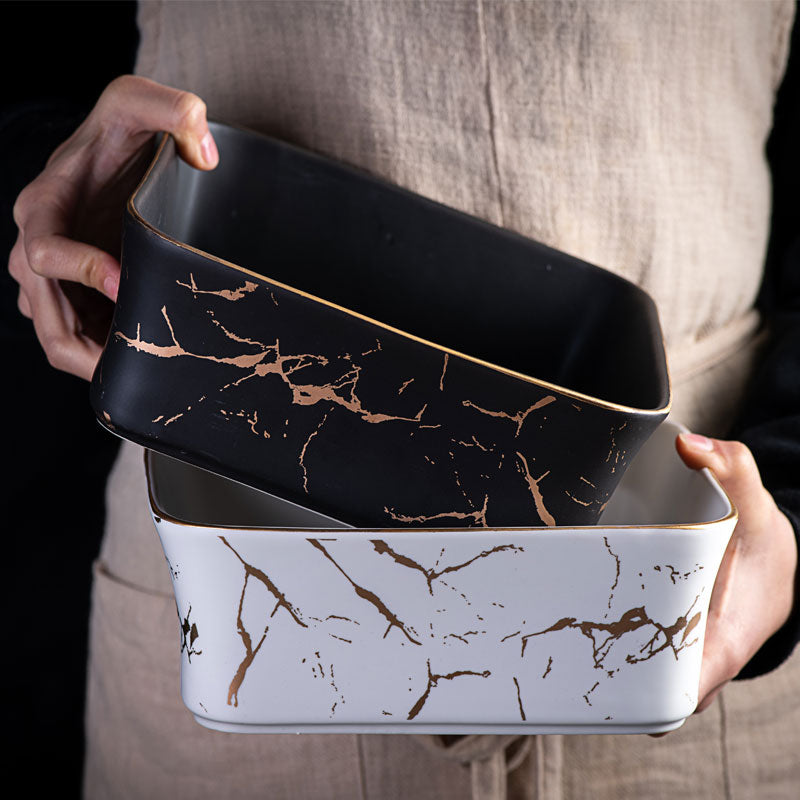 Black and White Marble Serving Dish