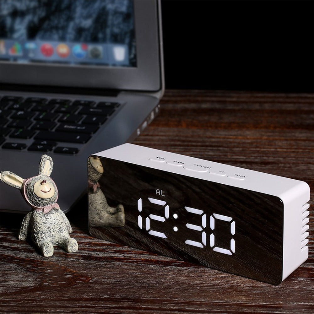 Mirror LED Alarm Clock