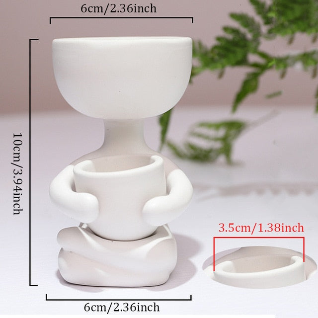 Mini Men Ceramic Planter