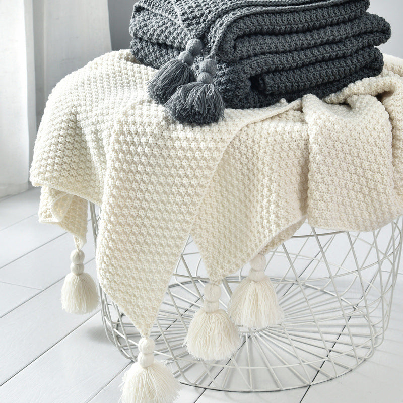 Knitted Tassel Throw