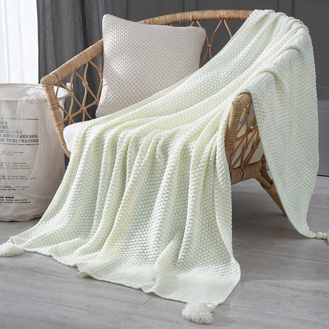 Knitted Tassel Throw