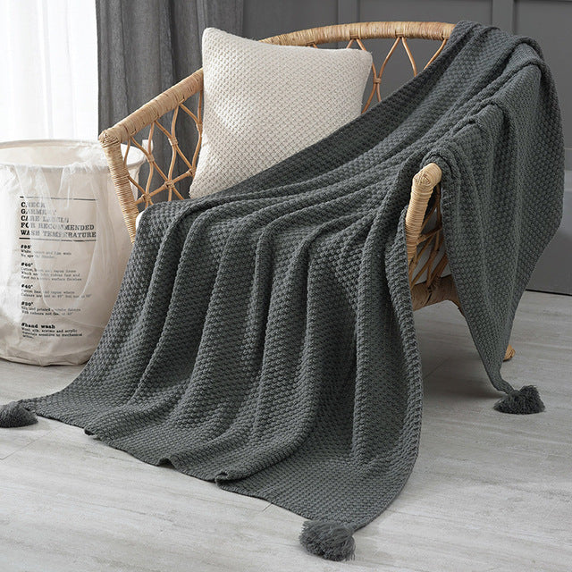 Knitted Tassel Throw