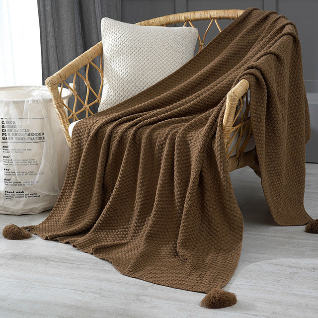 Knitted Tassel Throw