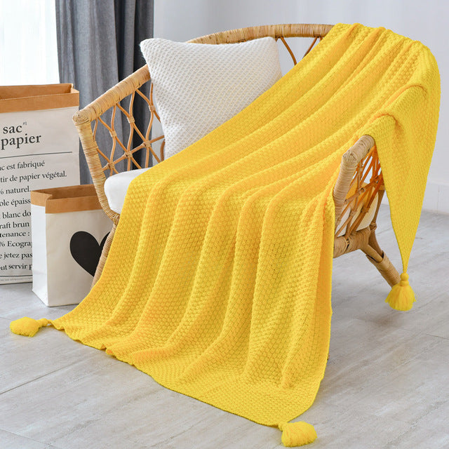 Knitted Tassel Throw